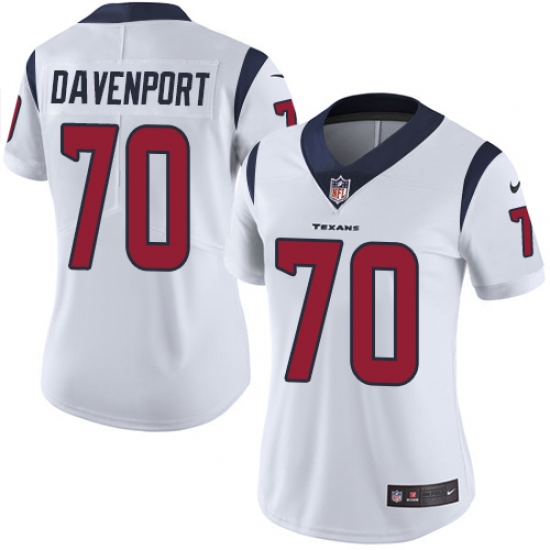 Women's Nike Houston Texans 70 Julien Davenport Limited White Vapor Untouchable NFL Jersey