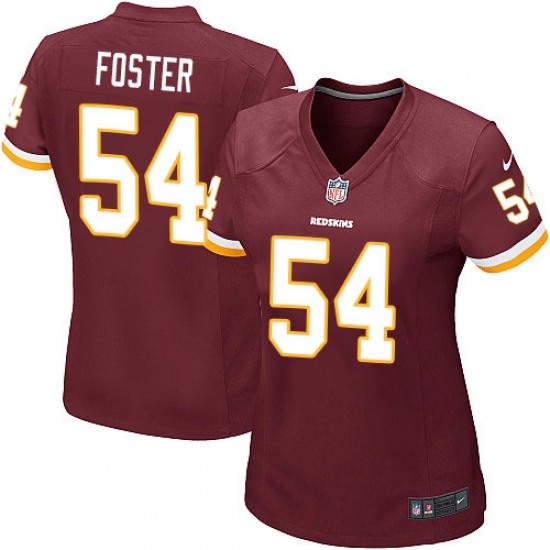 Women's Nike Washington Redskins 54 Mason Foster Game Burgundy Red Team Color NFL Jersey