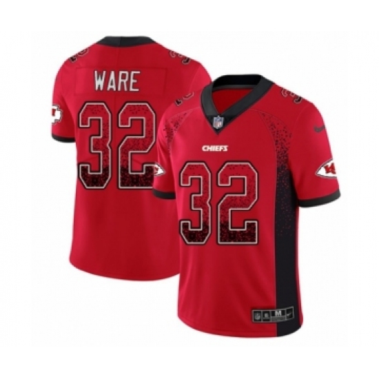Men's Nike Kansas City Chiefs 32 Spencer Ware Limited Red Rush Drift Fashion NFL Jersey