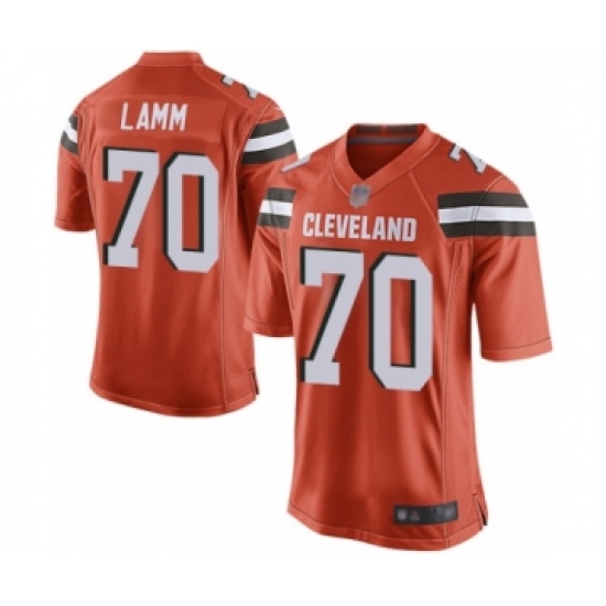 Men's Cleveland Browns 70 Kendall Lamm Game Orange Alternate Football Jersey