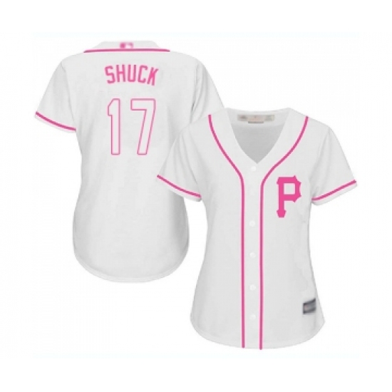 Women's Pittsburgh Pirates 17 JB Shuck Replica White Fashion Cool Base Baseball Jersey