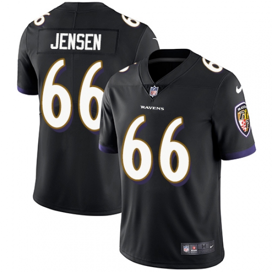 Men's Nike Baltimore Ravens 66 Ryan Jensen Black Alternate Vapor Untouchable Limited Player NFL Jersey