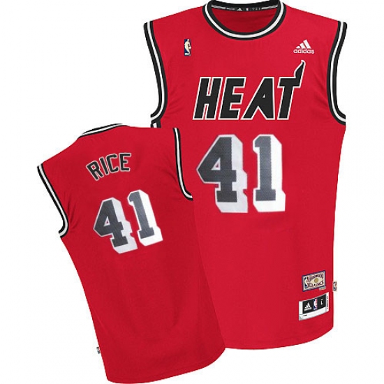 Men's Adidas Miami Heat 41 Glen Rice Swingman Red Throwback NBA Jersey