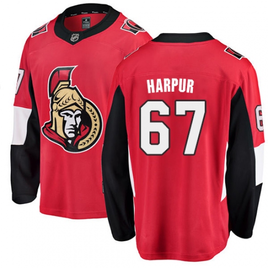 Men's Ottawa Senators 67 Ben Harpur Fanatics Branded Red Home Breakaway NHL Jersey