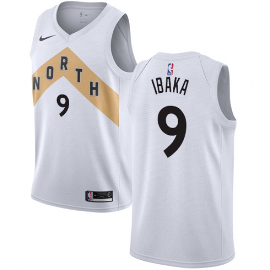 Youth Nike Toronto Raptors 9 Serge Ibaka Swingman White NBA Jersey - City Edition