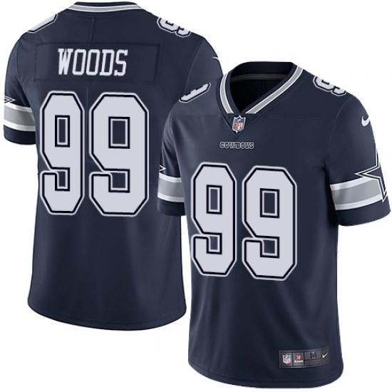 Men's Nike Dallas Cowboys 99 Antwaun Woods Navy Blue Team Color Vapor Untouchable Limited Player NFL Jersey