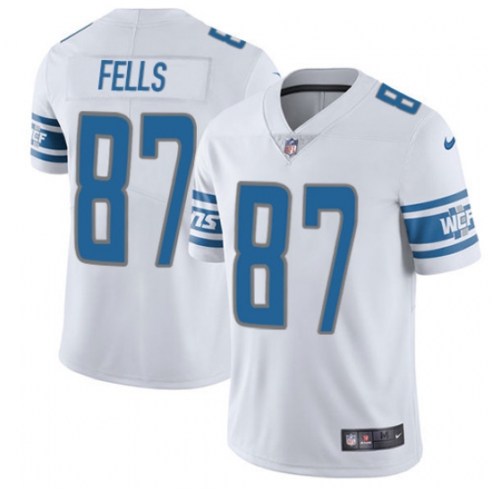 Youth Nike Detroit Lions 87 Darren Fells Elite White NFL Jersey