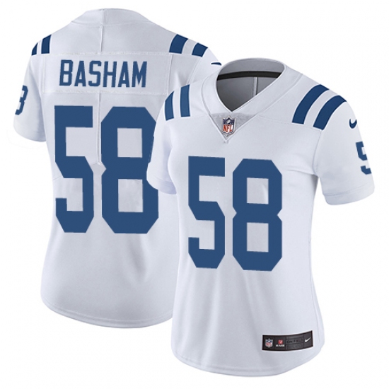 Women's Nike Indianapolis Colts 58 Tarell Basham White Vapor Untouchable Limited Player NFL Jersey