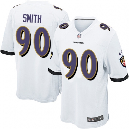Men's Nike Baltimore Ravens 90 Za Darius Smith Game White NFL Jersey