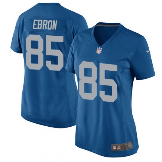 Women's Nike Detroit Lions 85 Eric Ebron Game Blue Alternate NFL Jersey