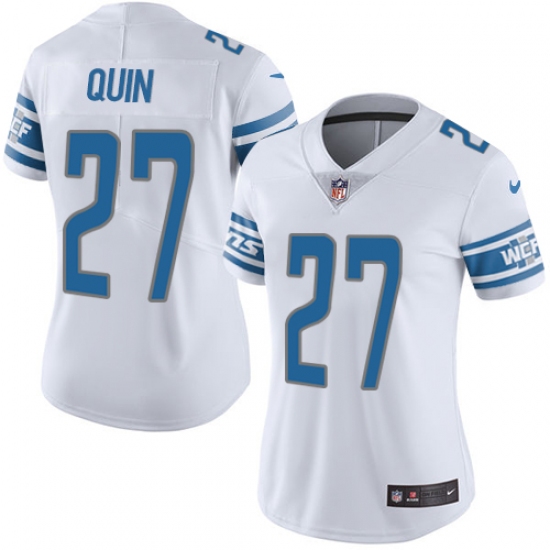 Women's Nike Detroit Lions 27 Glover Quin Limited White Vapor Untouchable NFL Jersey