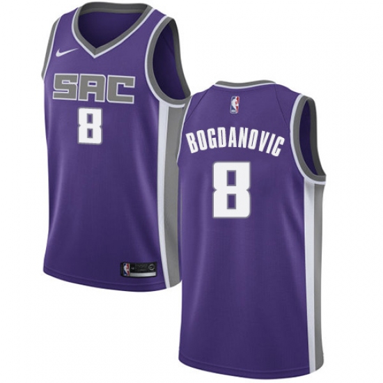 Men's Nike Sacramento Kings 8 Bogdan Bogdanovic Swingman Purple NBA Jersey - Icon Edition