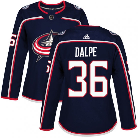 Women's Adidas Columbus Blue Jackets 36 Zac Dalpe Authentic Navy Blue Home NHL Jersey