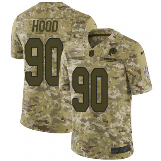 Men's Nike Washington Redskins 90 Ziggy Hood Burgundy Limited Camo 2018 Salute to Service NFL Jersey