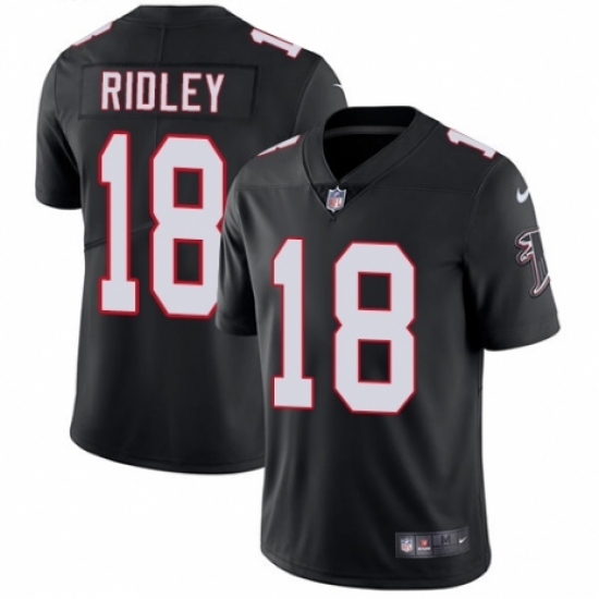 Men's Nike Atlanta Falcons 18 Calvin Ridley Black Alternate Vapor Untouchable Limited Player NFL Jersey