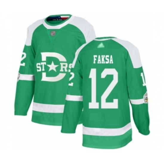 Youth Dallas Stars 12 Radek Faksa Authentic Green 2020 Winter Classic Hockey Jersey