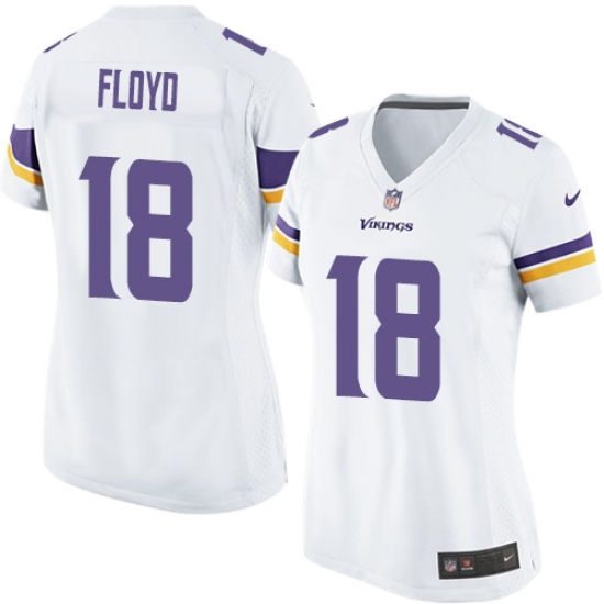 Women's Nike Minnesota Vikings 18 Michael Floyd Game White NFL Jersey