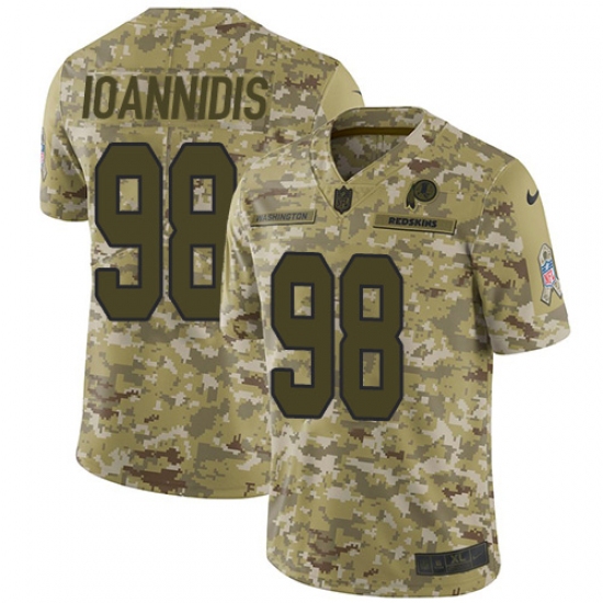 Men's Nike Washington Redskins 98 Matthew Ioannidis Burgundy Limited Camo 2018 Salute to Service NFL Jersey