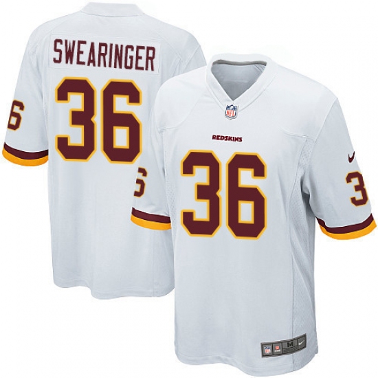 Men's Nike Washington Redskins 36 D.J. Swearinger Game White NFL Jersey