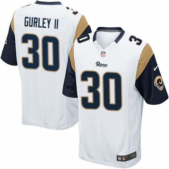 Men's Nike Los Angeles Rams 30 Todd Gurley Game White NFL Jersey