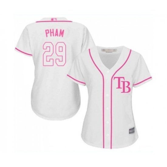 Women's Tampa Bay Rays 29 Tommy Pham Replica White Fashion Cool Base Baseball Jersey