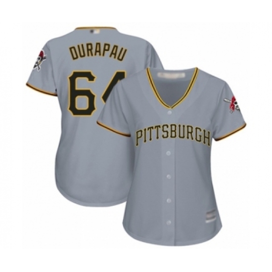 Women's Pittsburgh Pirates 64 Montana DuRapau Authentic Grey Road Cool Base Baseball Player Jersey