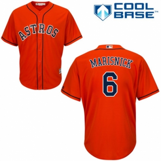 Youth Majestic Houston Astros 6 Jake Marisnick Authentic Orange Alternate Cool Base MLB Jersey
