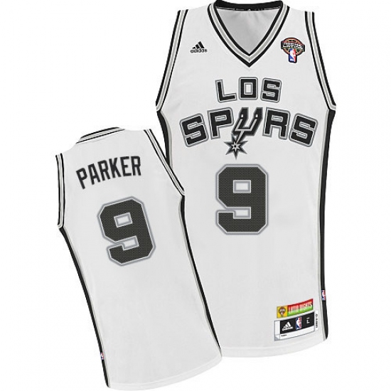 Men's Adidas San Antonio Spurs 9 Tony Parker Swingman White Latin Nights NBA Jersey