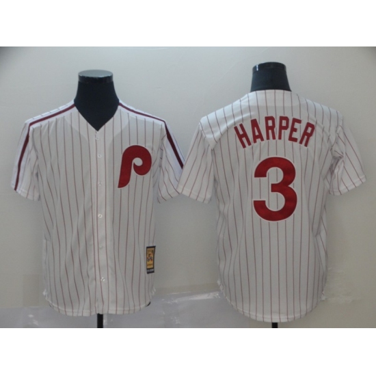 Men's Nike Philadelphia Phillies 3 Bryce Harper White Collection Home Stitched Baseball Jersey