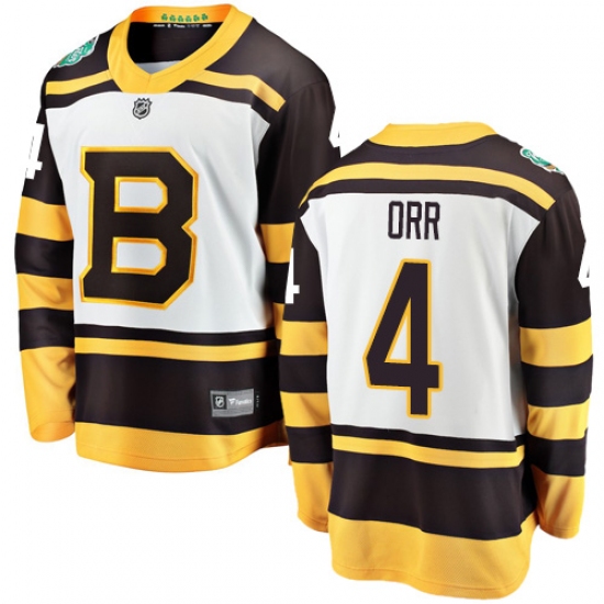 Men's Boston Bruins 4 Bobby Orr White 2019 Winter Classic Fanatics Branded Breakaway NHL Jersey