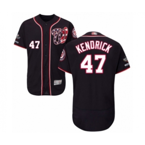 Men's Washington Nationals 47 Howie Kendrick Navy Blue Alternate Flex Base Authentic Collection 2019 World Series Champions Baseball Jersey