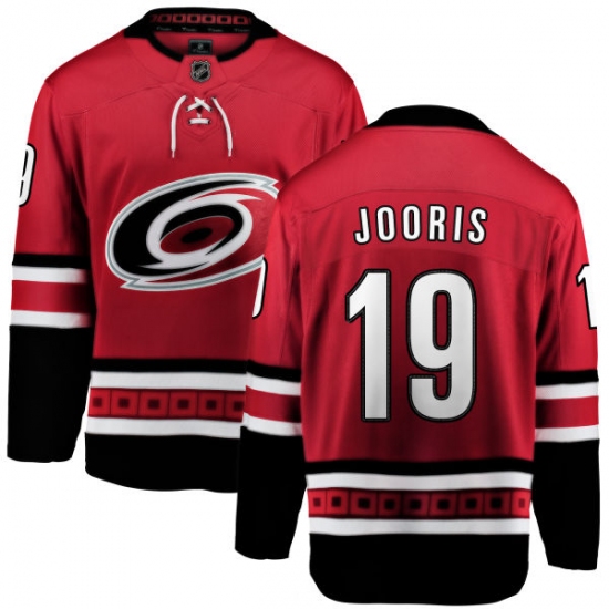 Men's Carolina Hurricanes 19 Josh Jooris Fanatics Branded Red Home Breakaway NHL Jersey