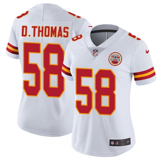 Women's Nike Kansas City Chiefs 58 Derrick Thomas Elite White NFL Jersey