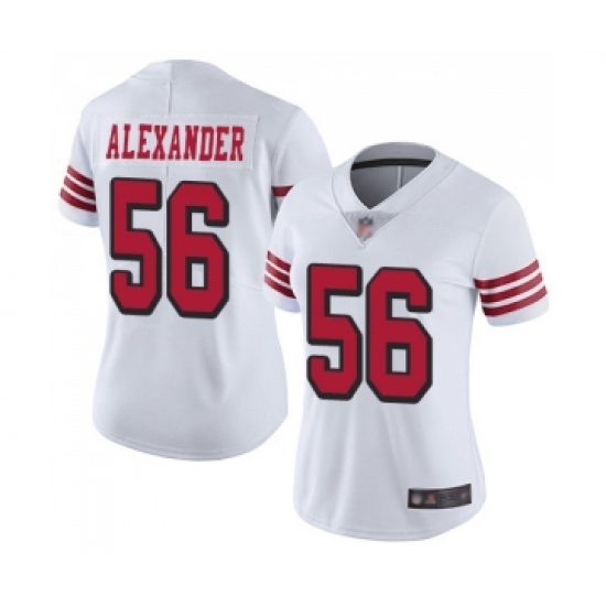 Women's San Francisco 49ers 56 Kwon Alexander Limited White Rush Vapor Untouchable Football Jersey