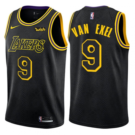 Youth Nike Los Angeles Lakers 9 Nick Van Exel Swingman Black NBA Jersey - City Edition