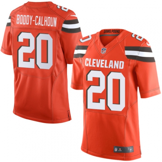 Men's Nike Cleveland Browns 20 Briean Boddy-Calhoun Elite Orange Alternate NFL Jersey