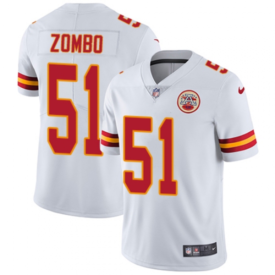 Youth Nike Kansas City Chiefs 51 Frank Zombo White Vapor Untouchable Limited Player NFL Jersey