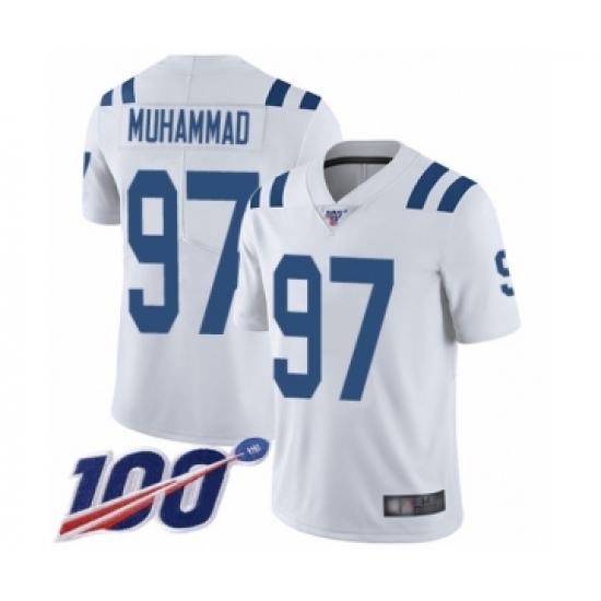 Youth Indianapolis Colts 97 Al-Quadin Muhammad White Vapor Untouchable Limited Player 100th Season Football Jersey