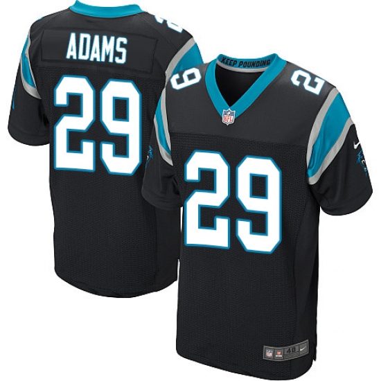 Men's Nike Carolina Panthers 29 Mike Adams Elite Black Team Color NFL Jersey