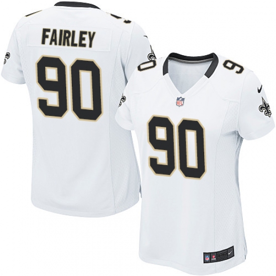 Women's Nike New Orleans Saints 90 Nick Fairley Game White NFL Jersey