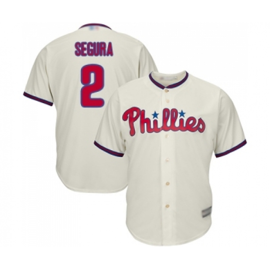 Men's Philadelphia Phillies 2 Jean Segura Replica Cream Alternate Cool Base Baseball Jersey