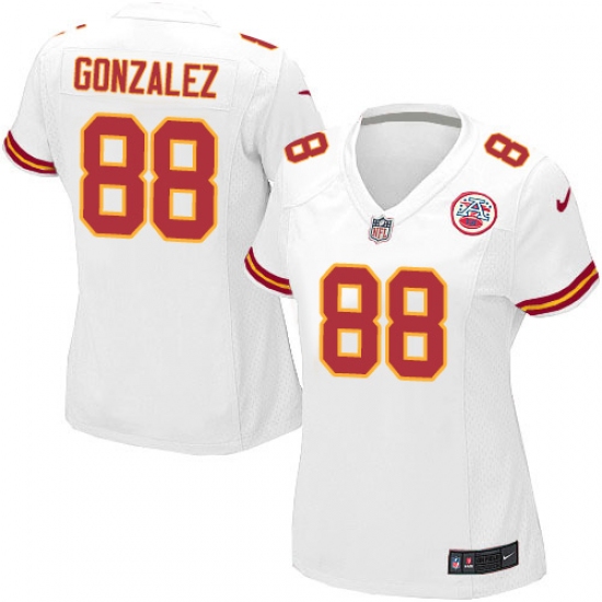 Women's Nike Kansas City Chiefs 88 Tony Gonzalez Game White NFL Jersey