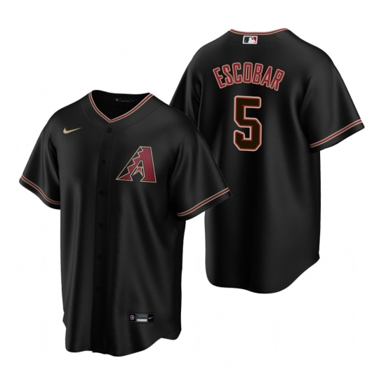 Men's Nike Arizona Diamondbacks 5 Eduardo Escobar Black Alternate Stitched Baseball Jersey