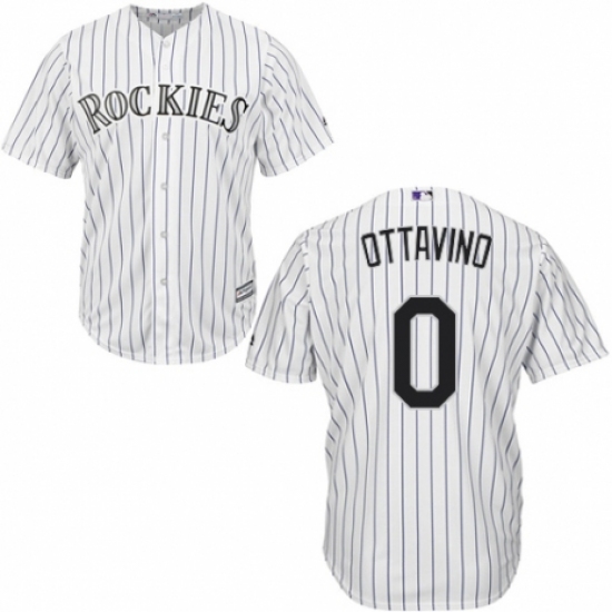 Men's Majestic Colorado Rockies 0 Adam Ottavino Replica White Home Cool Base MLB Jersey