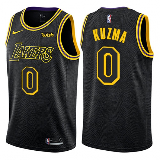 Youth Nike Los Angeles Lakers 0 Kyle Kuzma Swingman Black NBA Jersey - City Edition