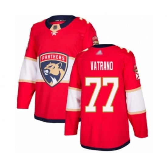 Men's Florida Panthers 77 Frank Vatrano Authentic Red Home Hockey Jersey