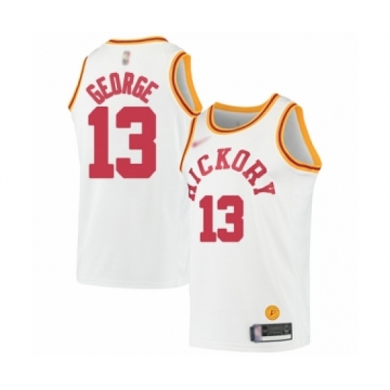 Women's Indiana Pacers 13 Paul George Swingman White Hardwood Classics Basketball Jersey