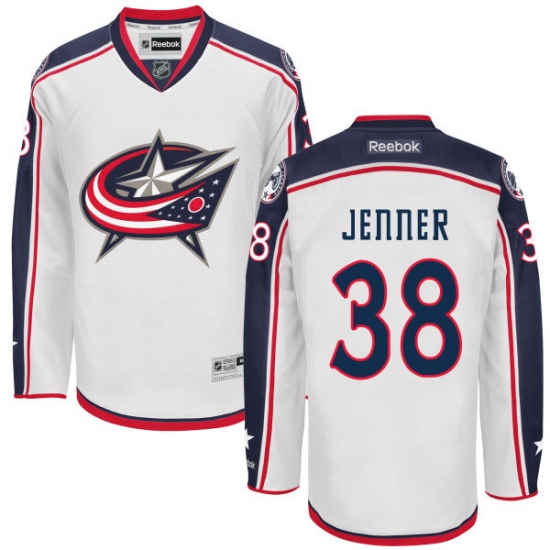 Men's Reebok Columbus Blue Jackets 38 Boone Jenner Authentic White Away NHL Jersey