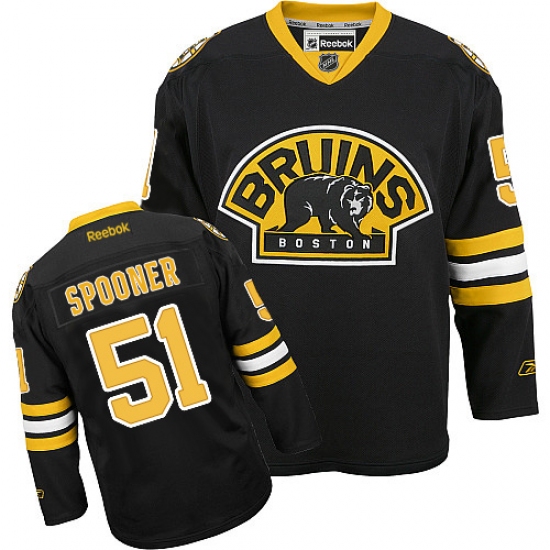 Women's Reebok Boston Bruins 51 Ryan Spooner Premier Black Third NHL Jersey