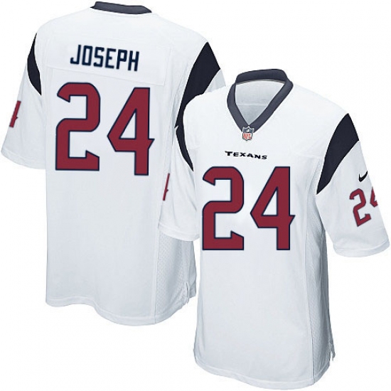 Men's Nike Houston Texans 24 Johnathan Joseph Game White NFL Jersey